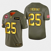 Nike 49ers 25 Richard Sherman 2019 Olive Gold Salute To Service 100th Season Limited Jersey Dyin,baseball caps,new era cap wholesale,wholesale hats